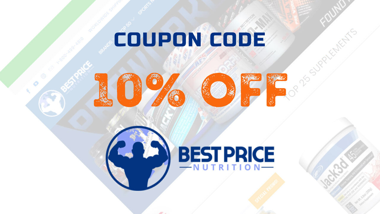 10% OFF on ALL your orders at BestPriceNutrition with this Promo / Coupon Code