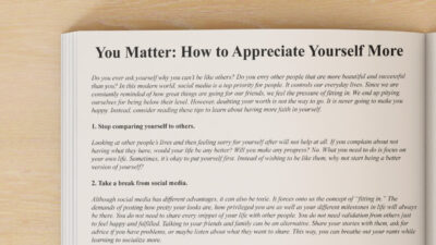 You Matter: How to Appreciate Yourself More