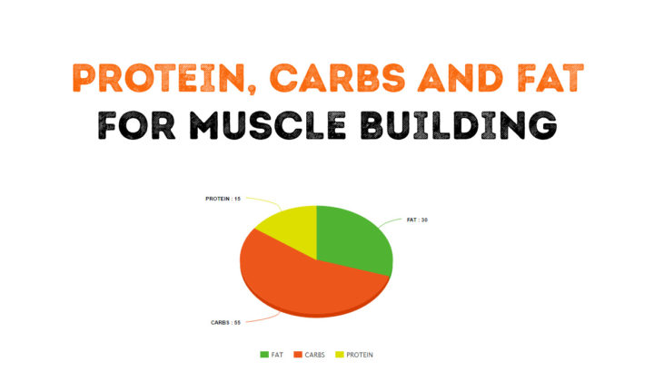 Macro-nutrient chart showing recommended percentage of fat intake for muscle building